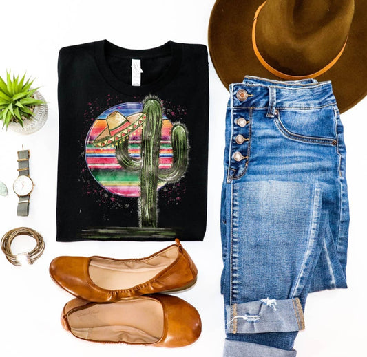 Serape Moon & Cactus Tee