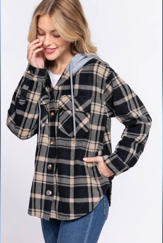 Black and Khaki Plaid Jacket