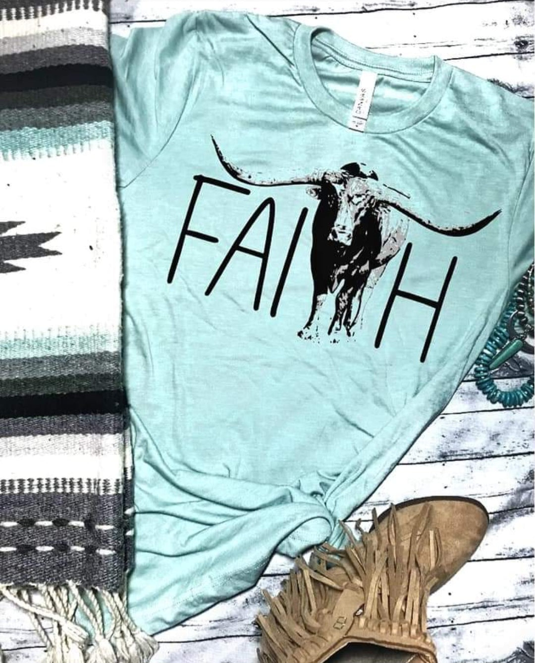 Faith Longhorn Tee