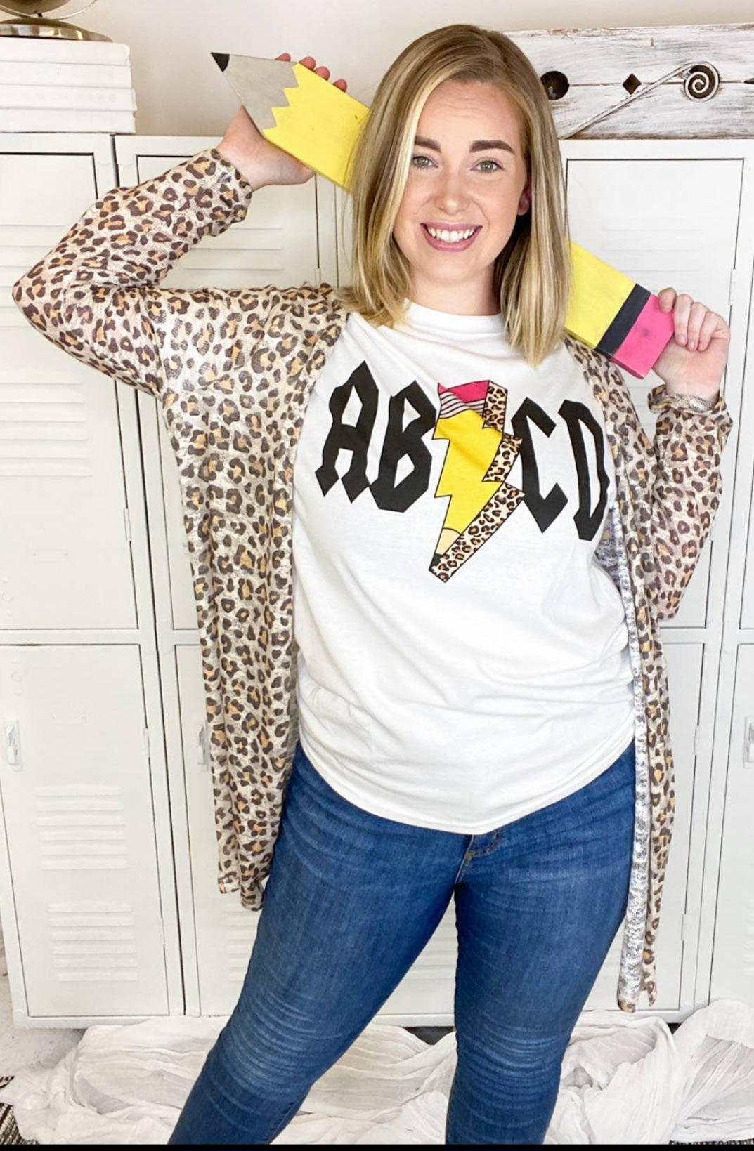 ABCD Lightning Bolt Teacher Tee