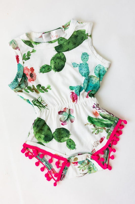 Mila & Rose Cute Cactus Pom Pom Romper