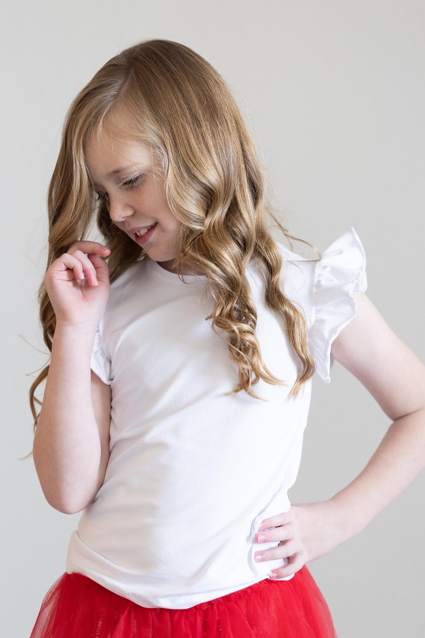 Mila & Rose White Ruffle Tee