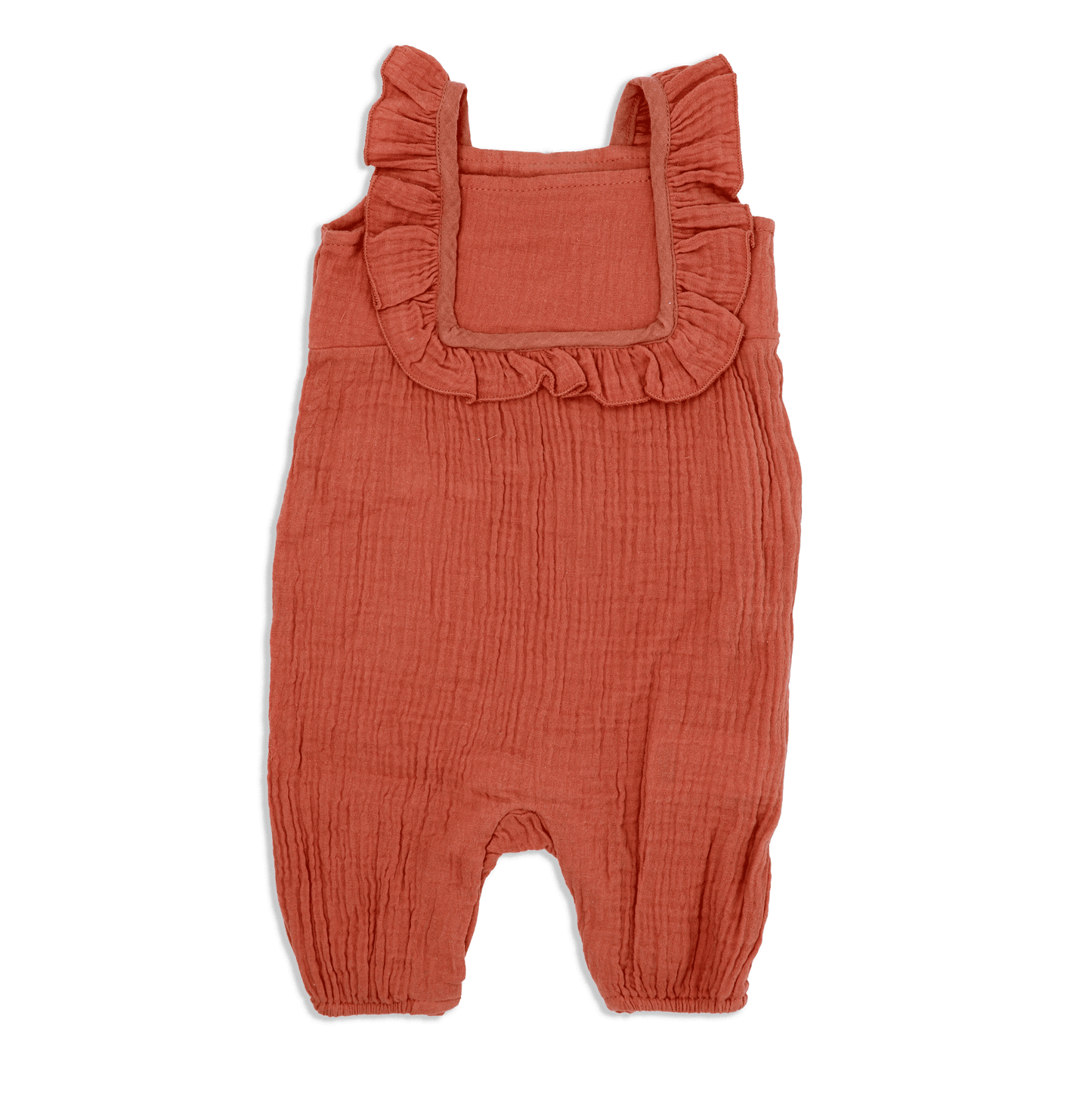 Girls 2 Piece Terracotta Muslin Dungaree and Headband Set